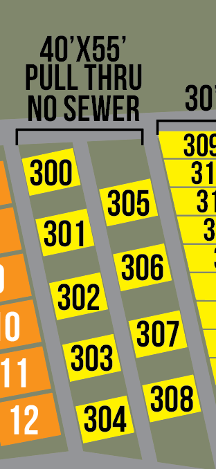 2026 Knuckle Head RV Park (300 thru 372) - PULL THRU SITES