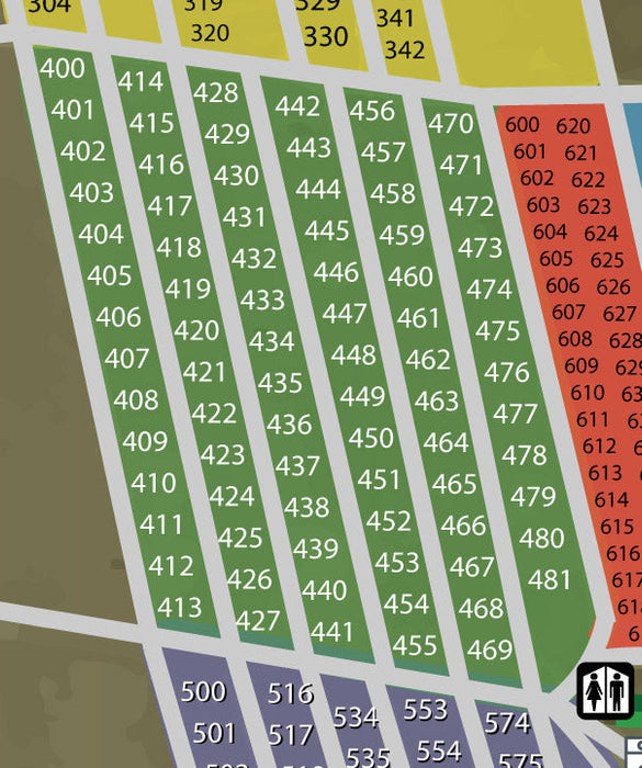 2024 Shovel Head RV Park (40' X 55') - PULL THROUGH SITES 400- 481