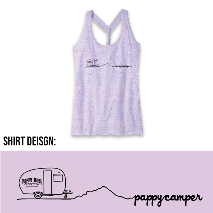 Ladies Pappy Camper Tank -- PINK/WHITE COSMIC